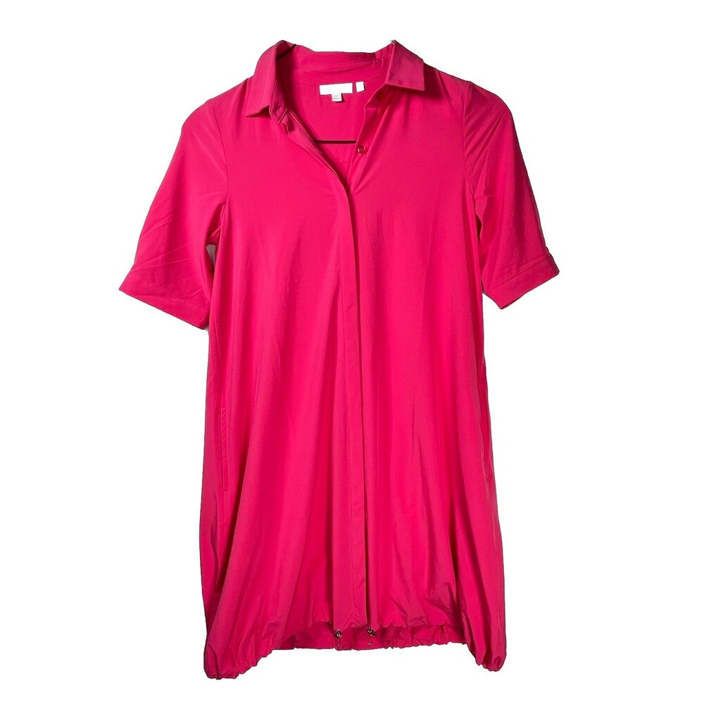Chicos Pretty Pink Top 00 XS Cinch Waist Collar Button Up Blouse